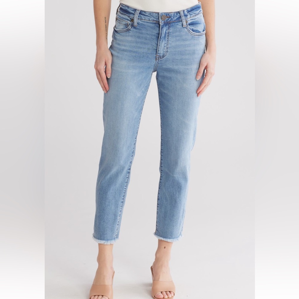 KUT FROM THE KLOTH Katy High Waist Straight Leg Jeans // 12